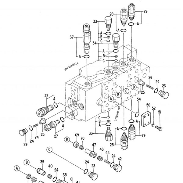 Hidravlični krmilni ventil Hitachi EX300-2 4314749